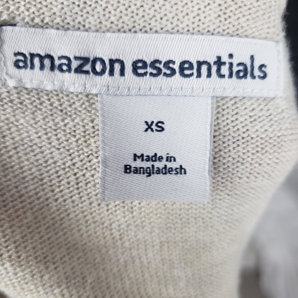 Amazon Essential Beige Long Sleeve Open Front Cardigan Sz XS - Picture 7 of 10